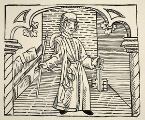 Smith, aus Game of Chess von William Caxton, veröffentlicht 1480 (Sepia-Foto)