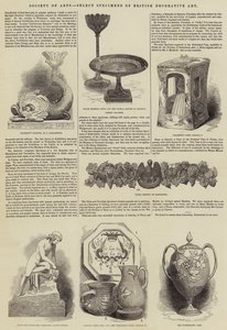 Gesellschaft der Künste, ausgewählte Beispiele britischer dekorativer Kunst (Gravur) von English School