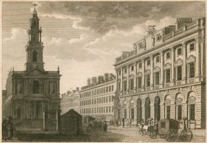 Somerset House und St. Mary-le-Strand, The Strand, London von English School