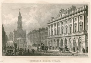 Somerset House und St. Mary-le-Strand, The Strand, London von English School
