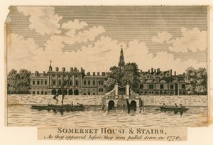 Somerset House und Treppen, wie sie vor dem Abriss 1776 aussahen von English School