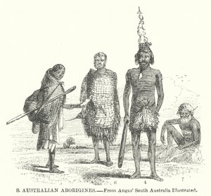 Aborigines aus Südaustralien (Gravur) von English School