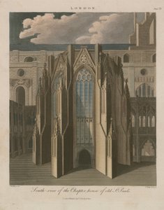 Südansicht des Kapitelsaals der alten St. Pauls Kathedrale von English School
