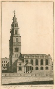 Südwestansicht der Pfarrkirche St Clements Danes im Strand von English School