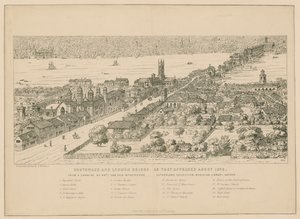 Southwark und London Bridge, wie sie um 1546 erschienen von English School