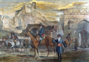 Sowars, 19. Regiment der Bengal Lancers in Afghanistan, ca. 1880 von English School