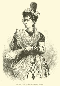 Spanische Dame beim Stierkampf, Madrid von English School