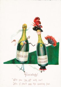 Sekt, wahrscheinlich Weihnachtskarte von English School