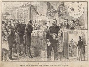 Gespräch mit Paris von London aus bei der Fertigstellung des anglo-französischen Telefons von English School