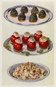 Spinat A La Creme; Gefüllte Tomaten; Gemüsesalat von English School