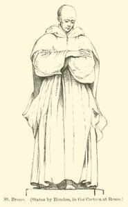 St. Bruno, Statue von Houdon, in der Certosa in Rom (Gravur) von English School