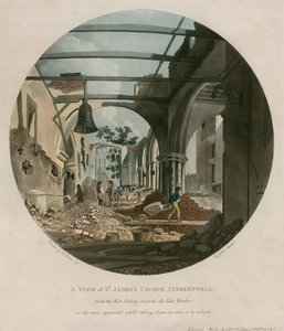 St. James Kirche, Clerkenwell, während des Abrisses von English School