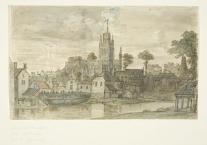 St. Mary Redcliffe Kirche von Redcliffe Back (mit Feder- und Tintenzeichnung eines Löwen auf der Rückseite)