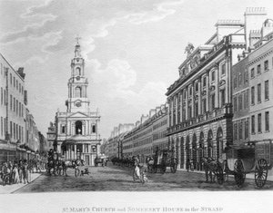 St. Marys Kirche und Somerset House im Strand, 1796 von English School