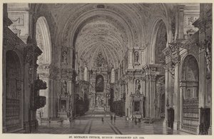 St. Michaels Kirche, München, begonnen AD 1538 (Stich) von English School