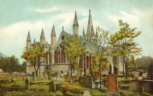St. Nicholas Kirche, Great Yarmouth (Farblithographie) von English School