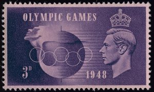 Briefmarke zur Erinnerung an die Olympischen Spiele 1948 in London