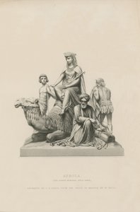 Statue, die Afrika darstellt, die das Albert Memorial schmückt von English School