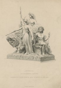 Statue, die Amerika darstellt, die das Albert Memorial schmückt von English School
