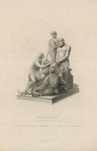 Statue, die Manufakturen darstellt, die das Albert Memorial schmückt von English School