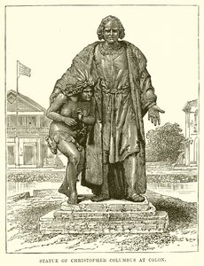 Statue von Christoph Kolumbus in Colon von English School