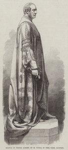 Statue von Prinz Albert, von M. Noble, im Peel Park, Salford (Stich) von English School
