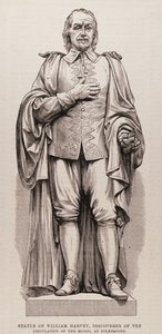 Statue von William Harvey (1578-1657), Entdecker des Blutkreislaufs, in Folkestone, aus The Illustrated London News, 13. August 1881 von English School