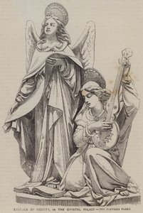 Statuen von Geerts im Kristallpalast (Gravur) von English School