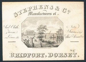 Stephens & Co, Hersteller von Segeltuch, Netzen, Zwirn, Leinen und Schuhfaden, Visitenkarte von English School
