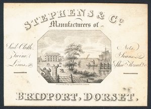 Stephens & Co, Hersteller von Segeltuch, Netzen, Zwirn, Leinen und Schuhfaden, Visitenkarte von English School