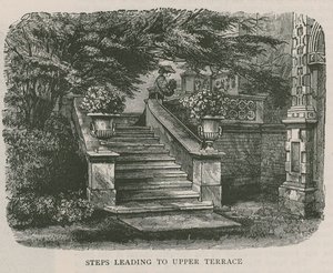 Stufen, die zur oberen Terrasse führen, Holland House von English School
