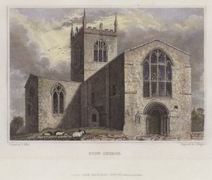 Stow Church, Lincolnshire (farbiger Stich) von English School