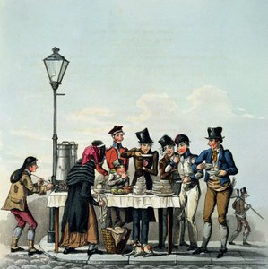 Straßenfrühstück, graviert von G. Hunt, 1825