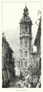Straße in Valencia (Gravur) von English School