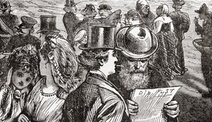 Straßenszene im 19. Jahrhundert in Berlin, Deutschland, aus Ward und Locks Illustrierter Weltgeschichte, veröffentlicht ca. 1882 von English School