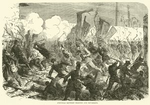 Kampf zwischen Marinesoldaten und Bayern, Dezember 1870 von English School