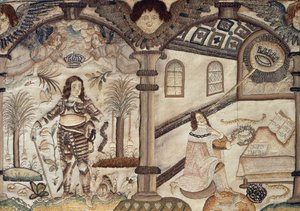 Stumpwork, das Karl I. darstellt von English School