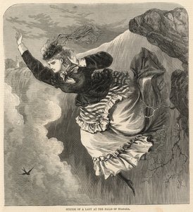Selbstmord einer Dame an den Niagarafällen von English School