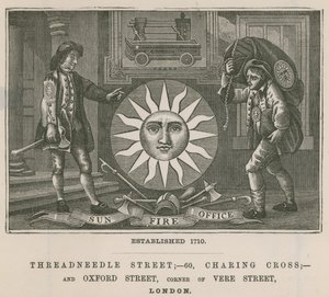 Sun Fire Office, Threadneedle Street, 60 Charing Cross und Oxford Street, London