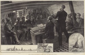 Gottesdienst am Sonntag in der Nordsee-Fischereiflotte, die Thames Church Mission von English School
