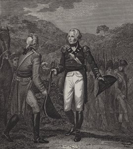 Kapitulierung der Armee von General Burgoyne in Saratoga, 1777 von English School
