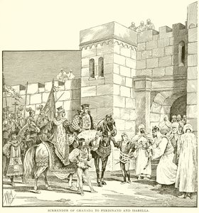 Übergabe von Granada an Ferdinand und Isabella von English School