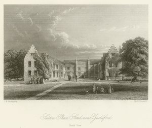 Sutton Place, Send, nahe Guildford, Nordansicht (Stich) von English School