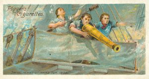 Drehzapfen im Mastkorb eines Kriegsschiffs von English School