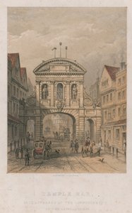 Temple Bar zu Beginn des 18. Jahrhunderts von English School
