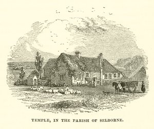 Tempel, in der Gemeinde Selborne (Gravur) von English School