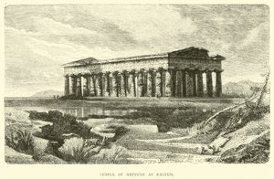 Tempel des Neptun in Paestum von English School
