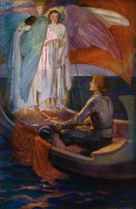 Tennyson Gedicht: Sir Galahad (Farblithografie) von English School