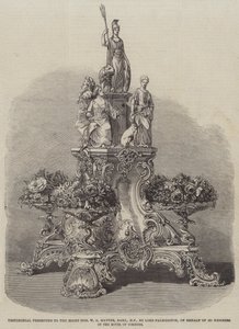 Testimonial überreicht an den ehrenwerten W. G. Hayter, Baronet, MP, von Lord Palmerston im Namen von 365 Mitgliedern des Unterhauses (Stich) von English School