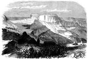 Das 33. Fußregiment rückt auf Magdala vor, aus Die britische Expedition nach Abessinien, 1868
